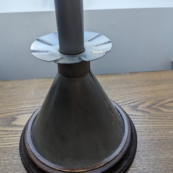 Punched Tin Lamp 22 inches tall. Working push switch and long cord and plug. - Picture 6 of 6